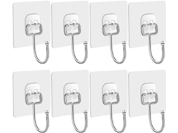 Ganchos De Parede Reforçados, Conjunto Com 8 Unidades, Adesivos, Pequenos, Sem Necessidade De Pregos, Para Casacos E