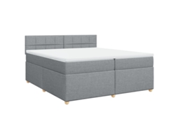 Cama com Molas/colchão 200x200 Cm Tecido Cinza claro MAISON EXCLUSIVE