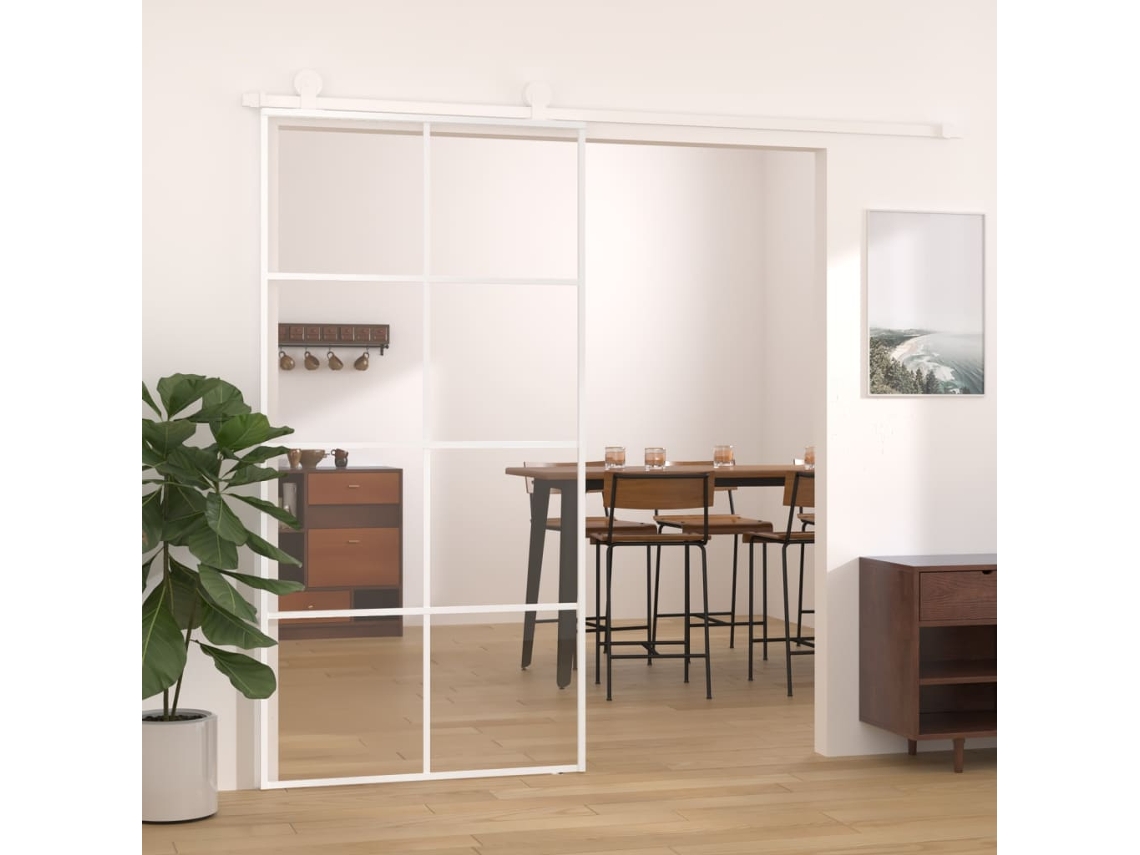 Porta Deslizante | Porta De Correr Em Vidro Esg E Alumínio 102,5x205 Cm Branco Wsd537294 Lovely Home