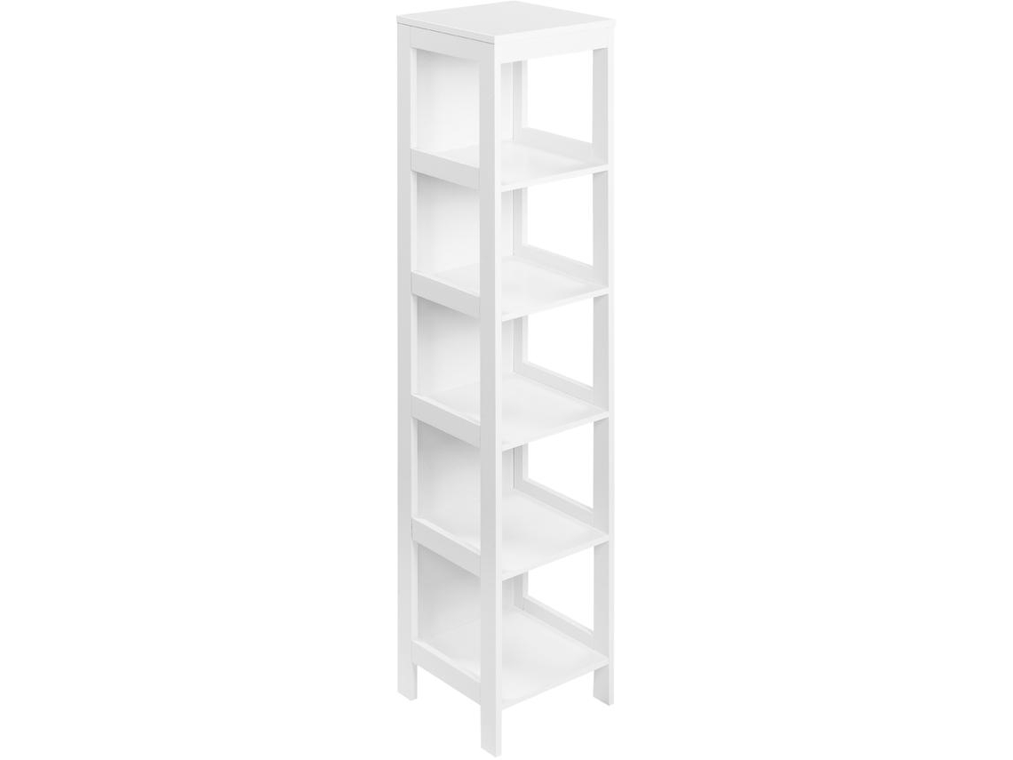 Estante para Casa de Banho Mdf Cor Branco 30x30x140 cm Kleankin