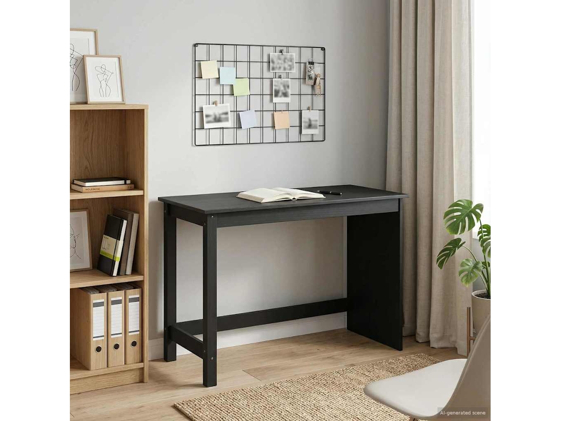 Vidaxl Mesa Preto 112 X 50 X 75 Cm Madeira De Pinho Sólido