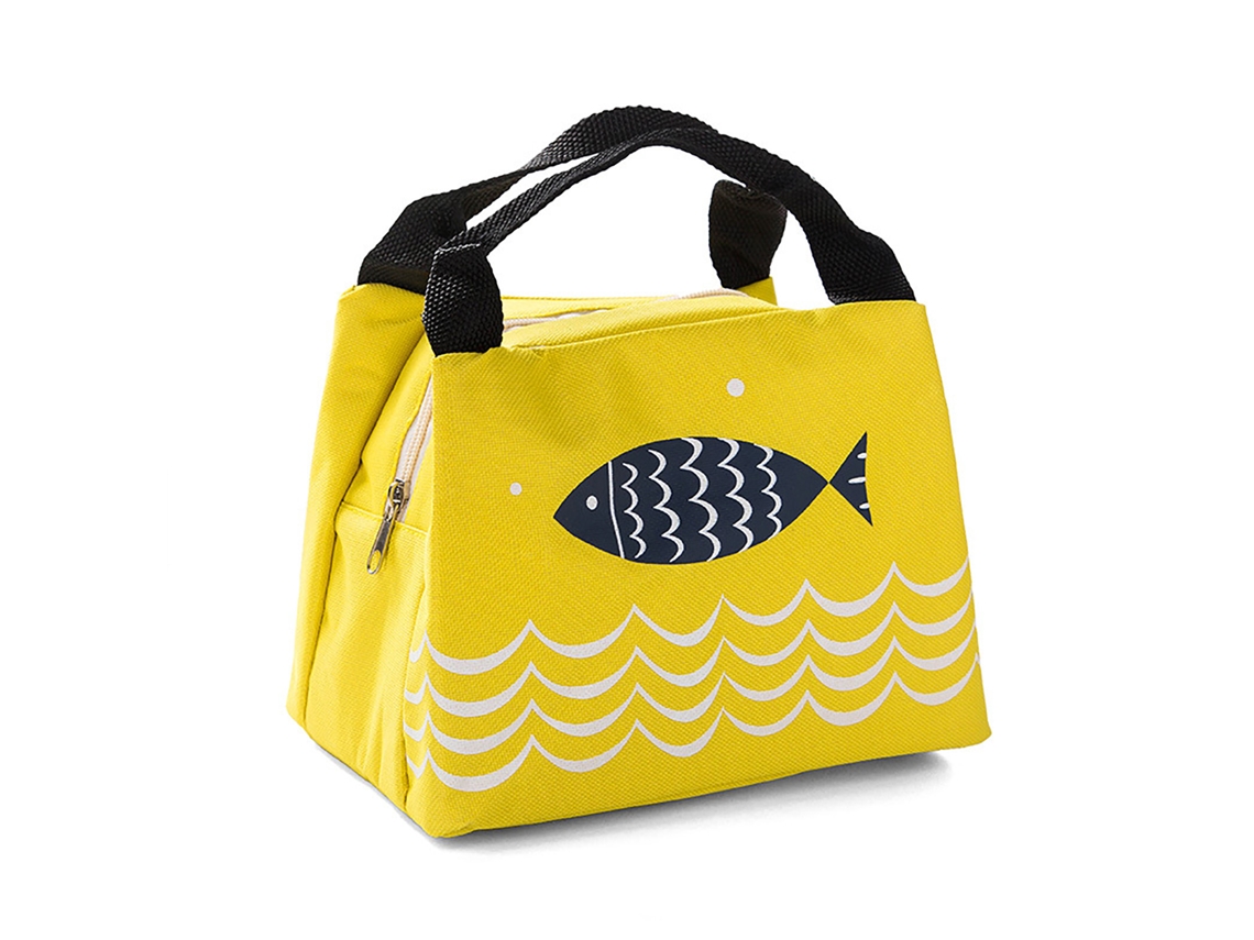 Bolsa de Almoço Isolada Amarela, Grande Capacidade, Impermeável