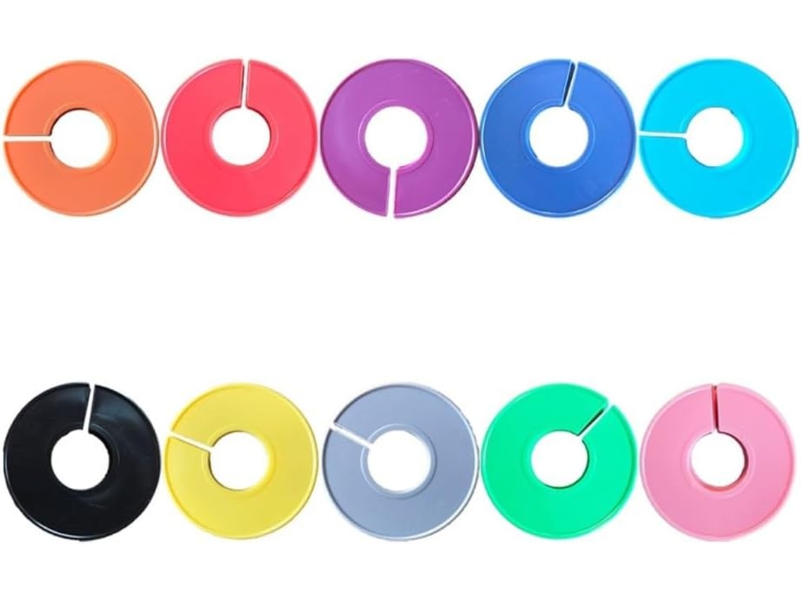 10 Divisórias Plástico Roupas Redondas Cores Sortidas Organizar Camisas Calças Suéteres Penduradas GOKOCO
