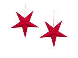 Estrelas de Natal com luzes LED BELIANI Motti de Papel Vermelho 45x18x45
