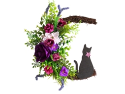 Guirlanda de Halloween Decoração com Ramo Seco e Gato para Porta NEVEANCE