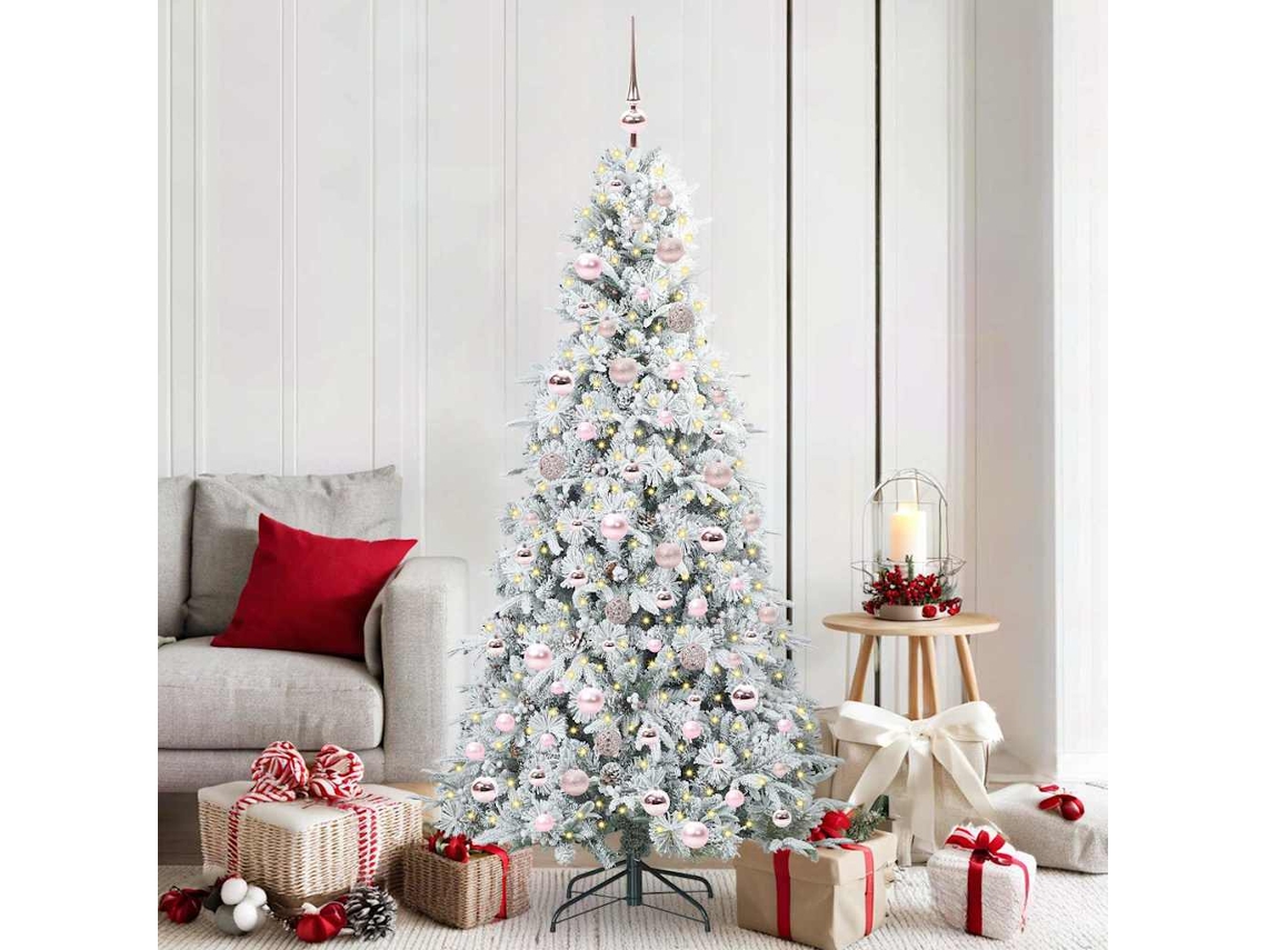 Vidaxl Árvore De Natal Articulada Artificial Branco 180 Cm Pe E Pvc