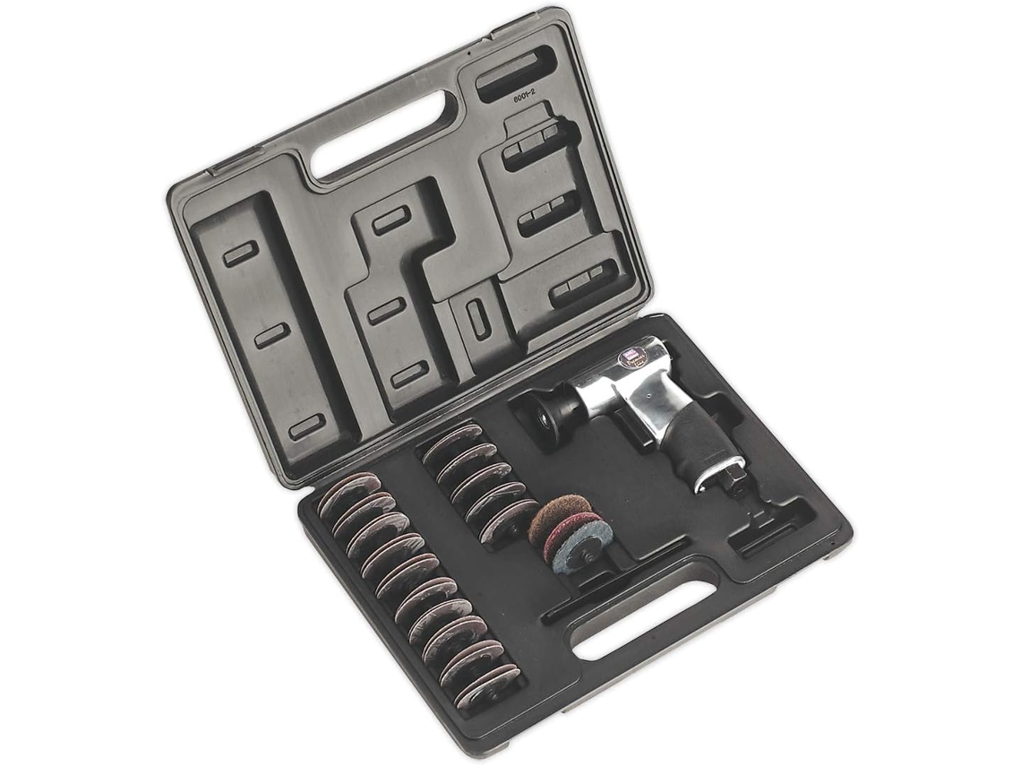 Kit De Mini Lixadeira Pneumática De 50 Mm Com 35 Peças