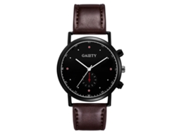 Reloj De Pulsera Analógico De Negocio Estilo Simple Con Correa Pu Marrón Oscuro