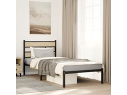 Estrutura De Cama Sem Colchão 80x200 Cm Metal Carvalho Sonoma