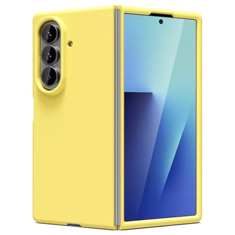 Capa Protetora De Silicone Líquido (amarela, Galaxy Z Fold4), Capa Protetora Para Carregamento Sem Fio Magnético.