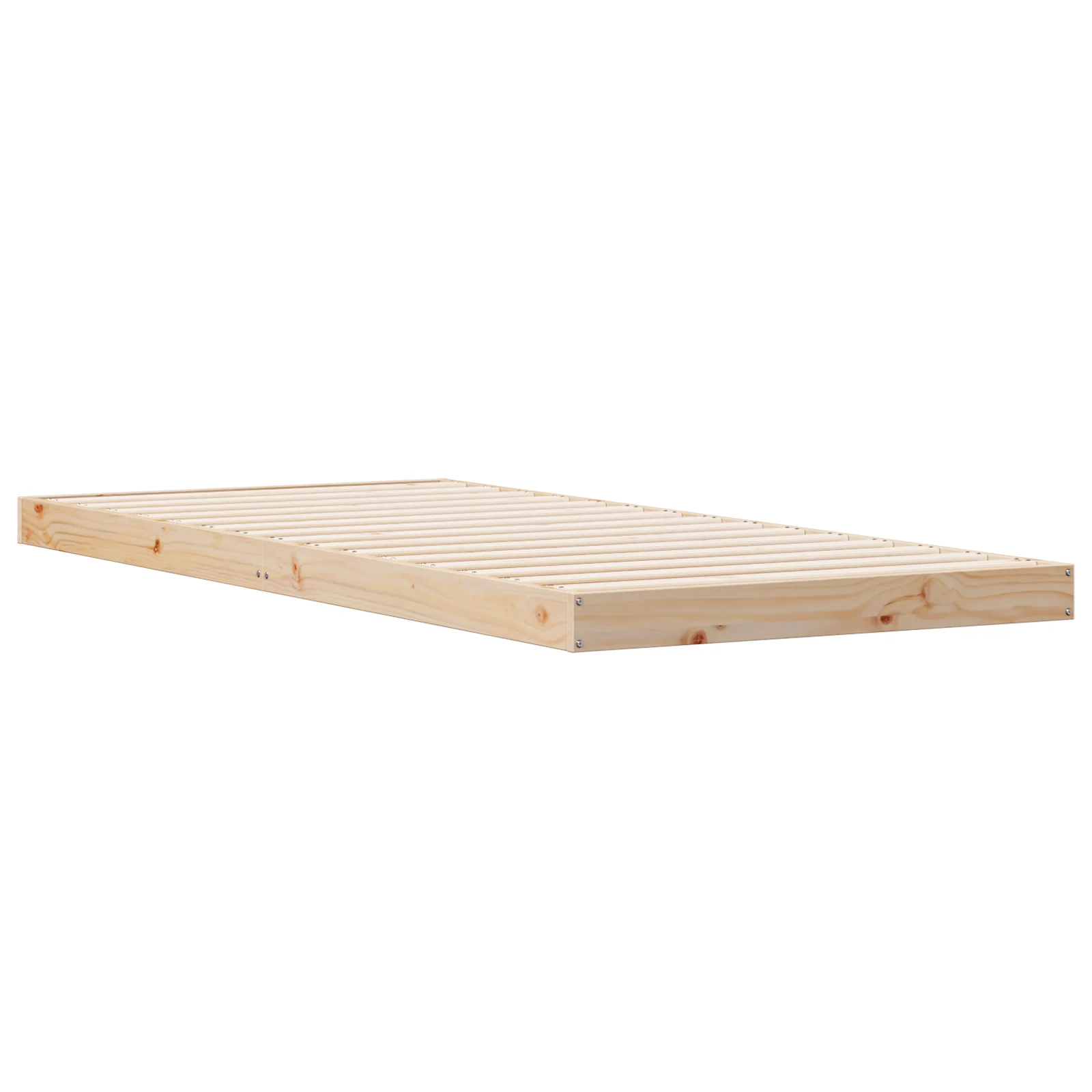 Conjunto 1 Estrutura De Cama De Chão Vidaxl Bege Madeira De Pinho Maciça (80 X 220 Cm)
