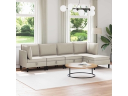 Vidaxl Conjunto De Móveis Para Sala De Estar 5 Pcs Avelã Tecido