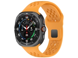 Pulseira Para Samsung Galaxy Watch Ultra 47mm Pulseira De Silicone Respirável  (amarela)