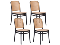 Juego De Sillas Apilables Beliani Plose De Polipropileno Beige 41x43x85