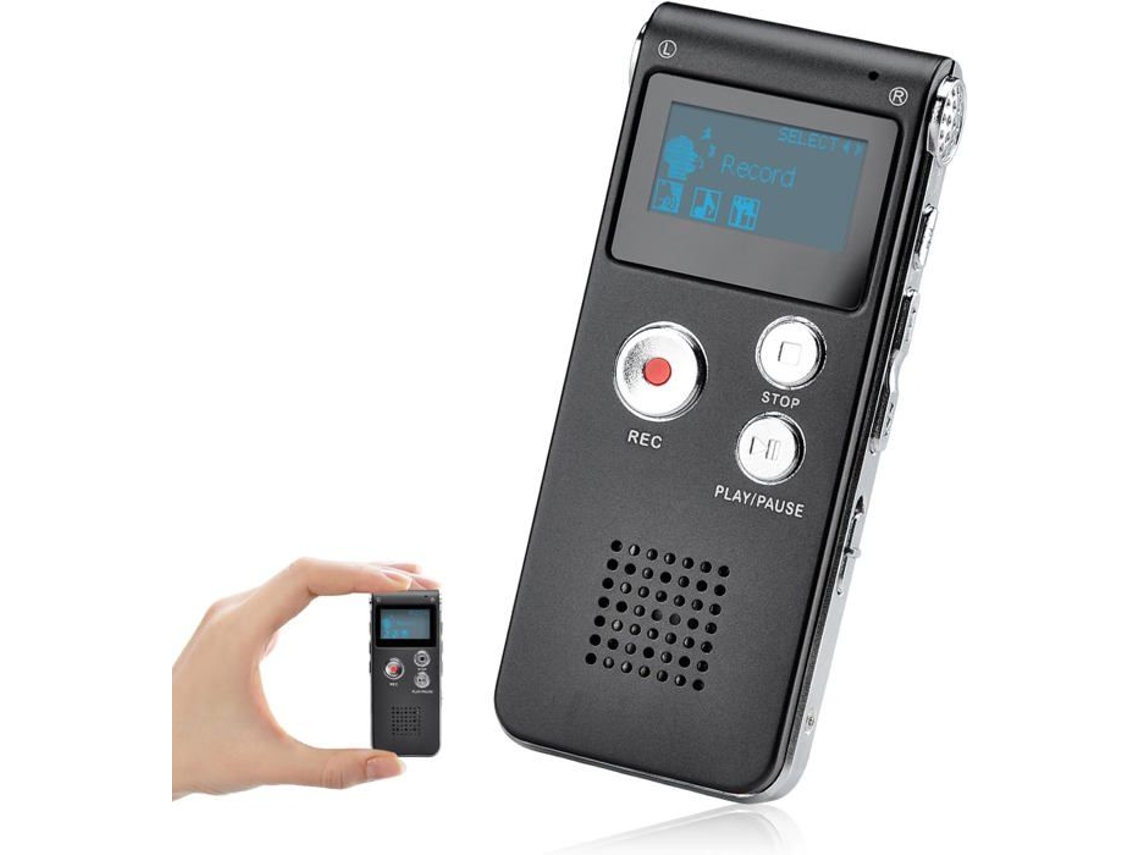 Covvy Dictafone Digital Portátil 16gb Gravador De Áudio Gravador Sonoro Dictafone Gravador Lcd Leitor Mp3 Dictapho46 Sss