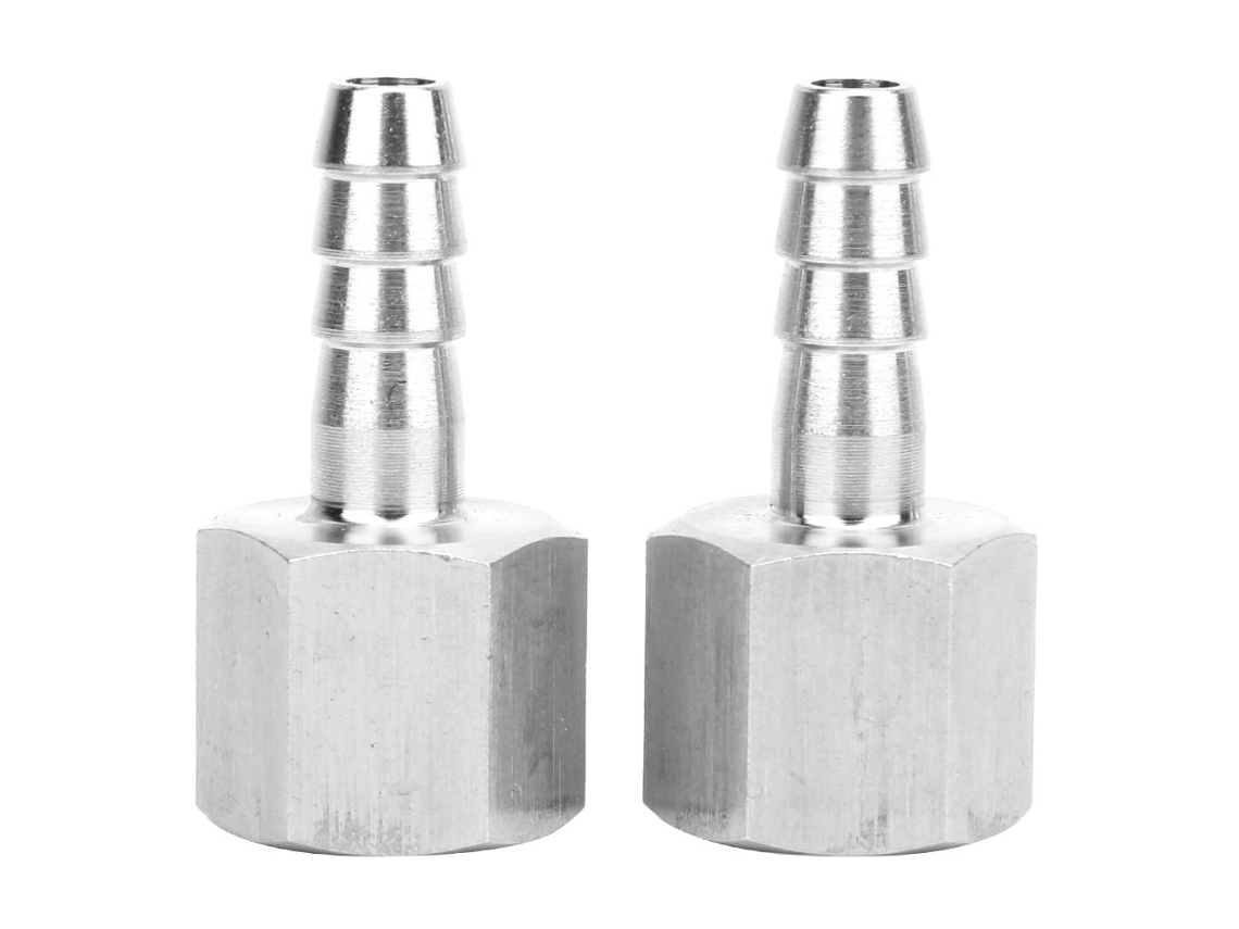 Conector Rápido Pneumático Bspp Rosca Fêmea 3/8in Aço Inoxidável 304 Barb 8mm 2pcs