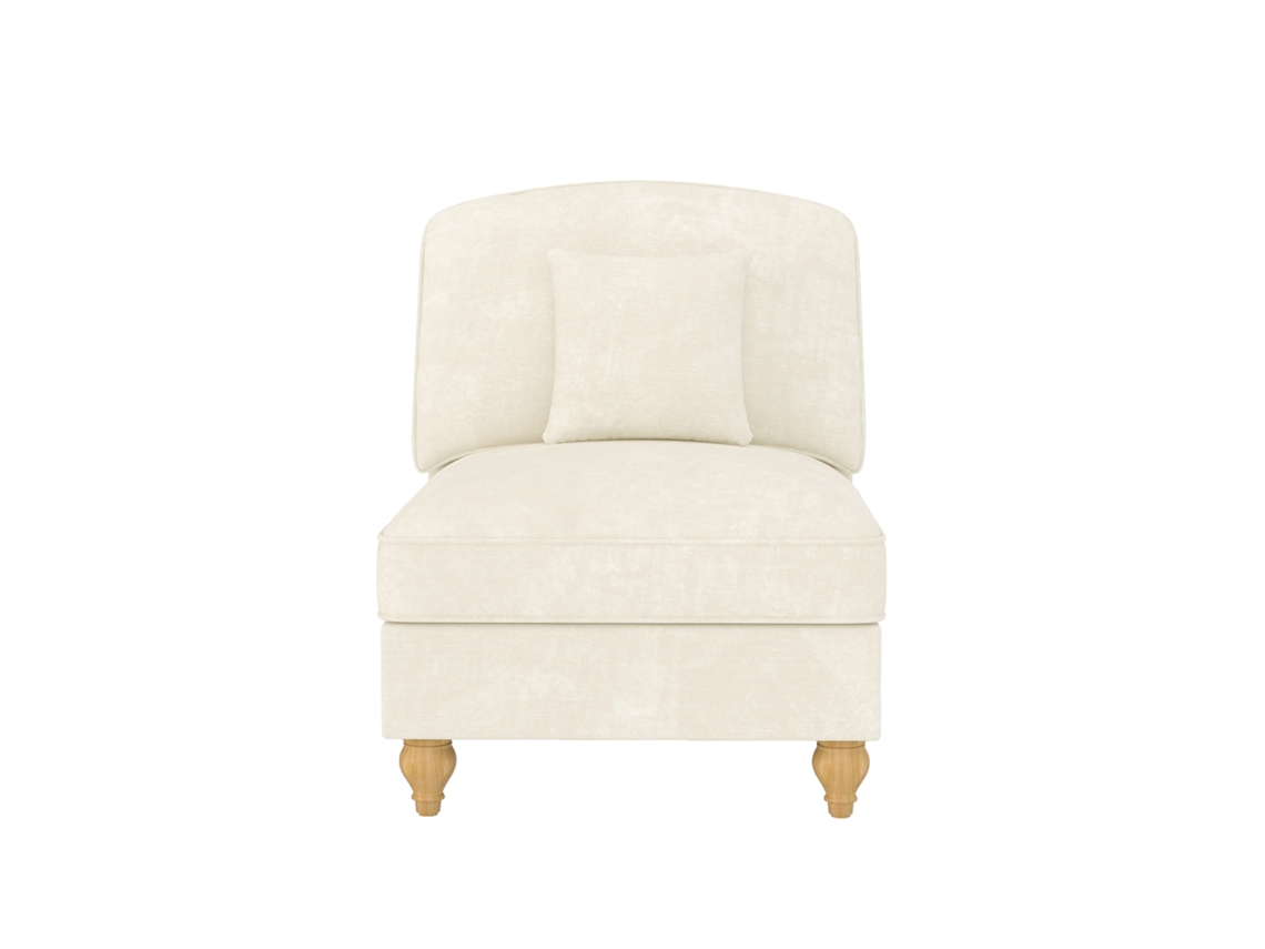 Sofá Windsor Sem Apoio De Braço Chenille Com 1 Almofada - Branco-kd