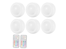 Rebe-6pcs Luz Led Para Armários Com Sensor De Movimento E Controle Remoto, Lâmpada Noturna Para Casa E Corredores Internos