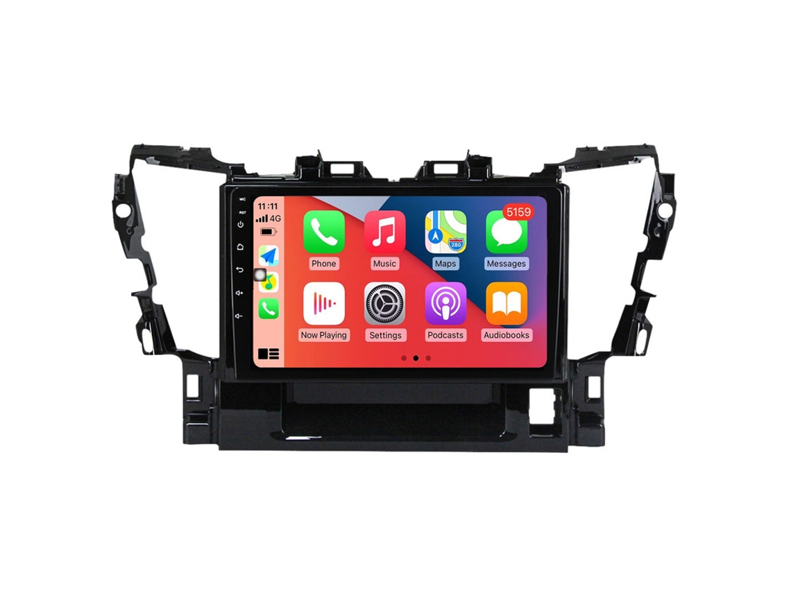 Auto Rádio Carro Bluetooth Autoradio 8GB RAM 128G ROM CarPlay Navegação GPS Ecrã Táctil RoverOne para Toyota Alphard H30 2015-2020  