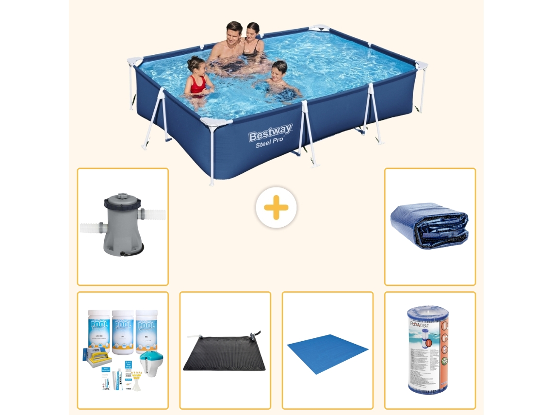 Bestway Piscina Bestway Steel Pro Retangular - 300x201x66 Cm - 7-peças S21554