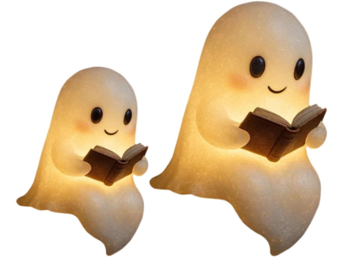 Conjunto de luzes de leitura em formato fantasma, 2 luzes noturnas