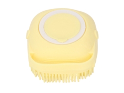 Mali escova de Banho Silicone com Dispenser de Shampoo Macia para Bebê Mulher Homem Idoso Amarela