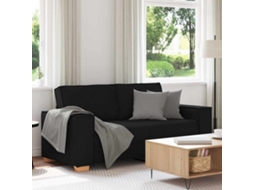 Vidaxl Sofá De 2 Lugares Preto 180x78x84 Cm Tecido