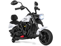 Motocicleta Elétrica Infantil Estilo Chopper Com Música E Luzes, Branca
