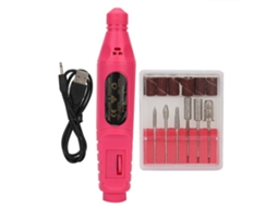 Máquina De Lixar Unhas Elétrica Portátil Usb Kit Ferramenta Manicure Polidor De Unhas Rosa Vermelha