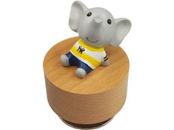 Caixa De Música Giratória Em Miniatura De Madeira Musell Com Enfeite De Elefante Fofo, Castelo No Céu Aquaforge