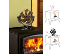 Ventilador De Lareira A Lenha Black6 Blade Mini Heat Powered Fog Fan Eco-fan Silencioso Home Eficiente Heat Distribution