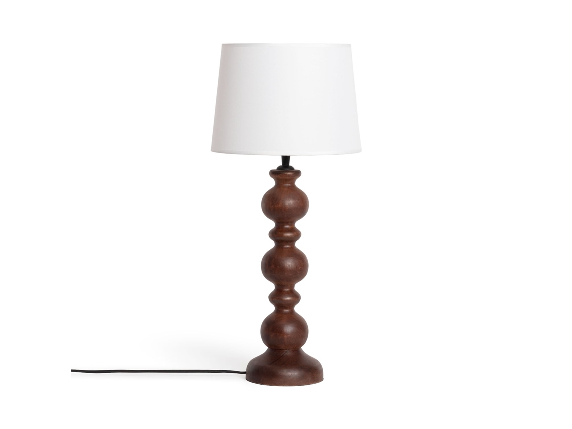 Candeeiro De Mesa Madeira Stuvan Branco