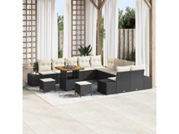 Vidaxl Conjunto De Sofá De Jardim 13 Unid. 12-número De Lugares Preto