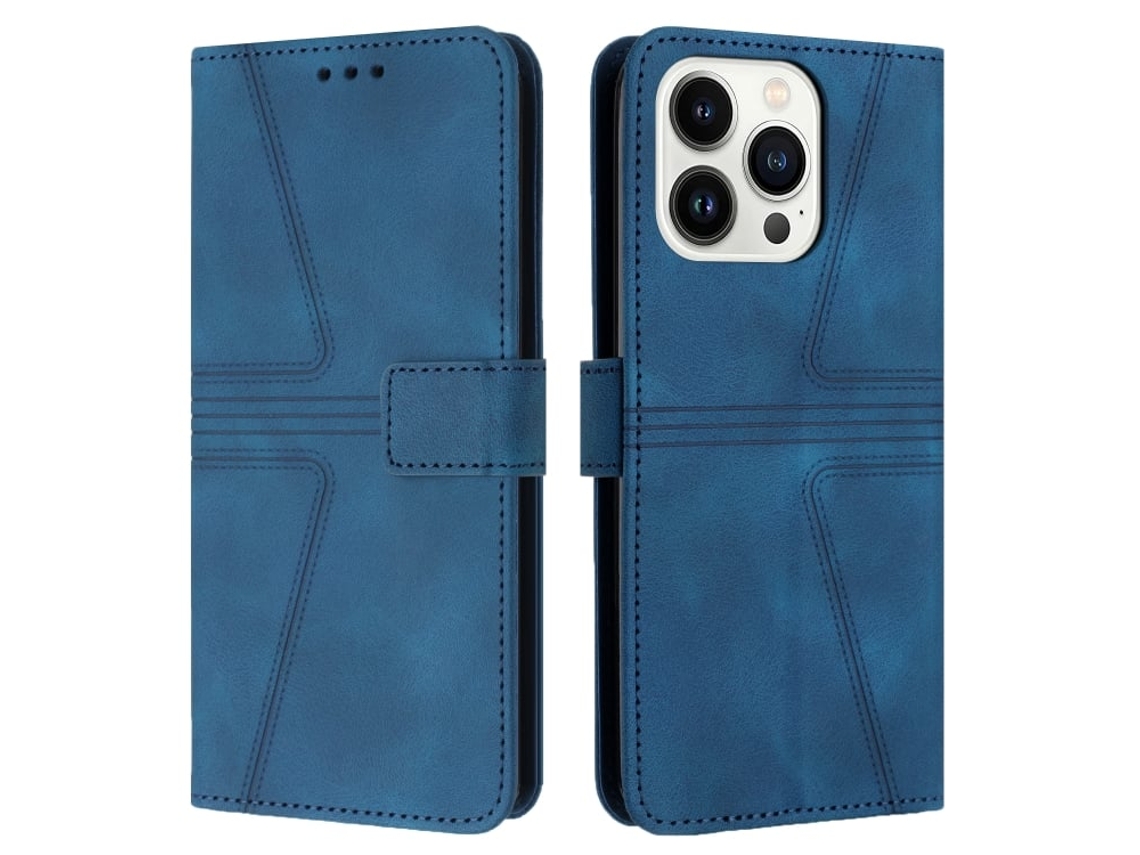 Capa De Couro Para Iphone 16 Pro - Triangular - Cor Sólida