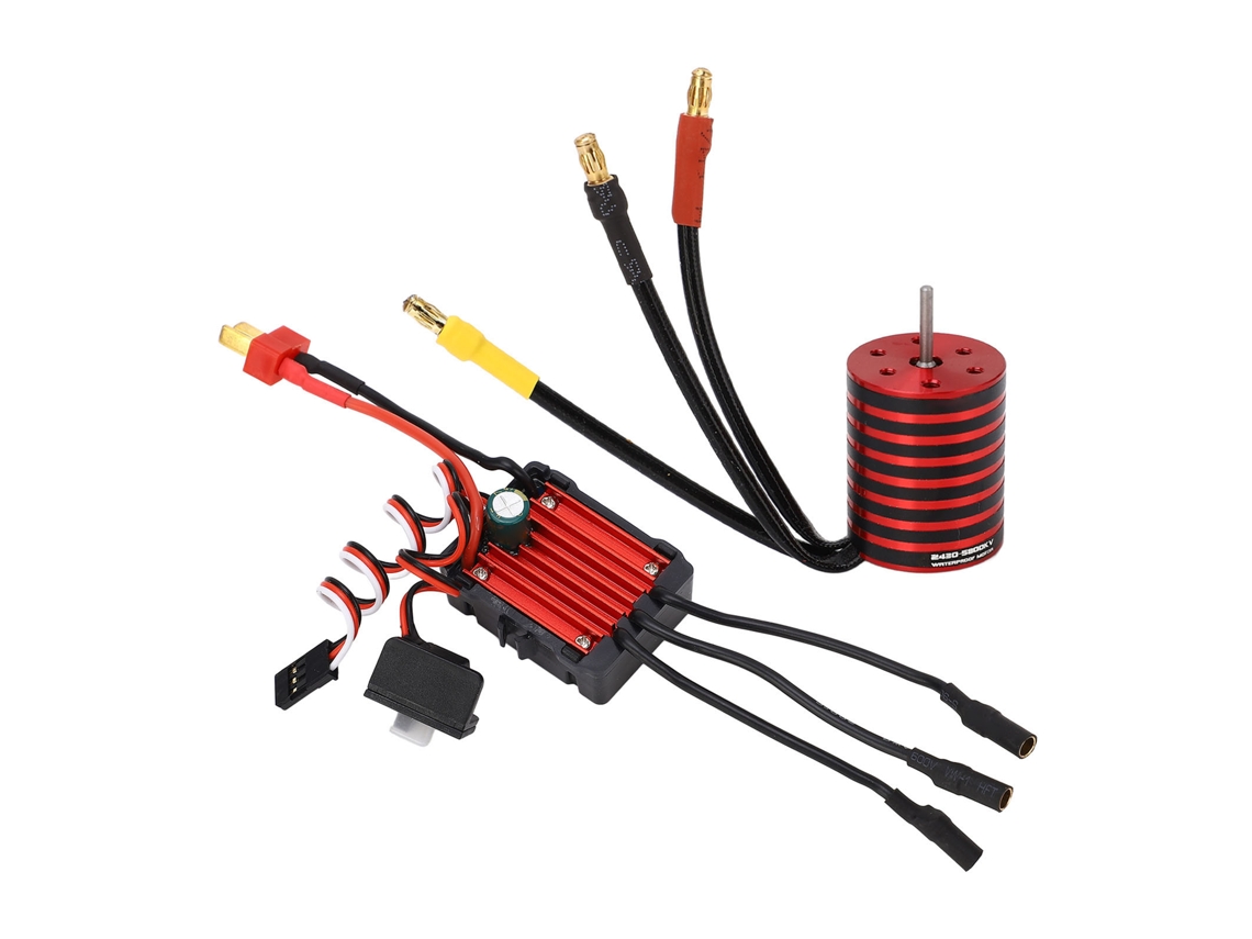 Kit Motor Brushless Sem Sensor 2430 5800kv Com Esc 25a Para Carros Rc 1/16 1/18