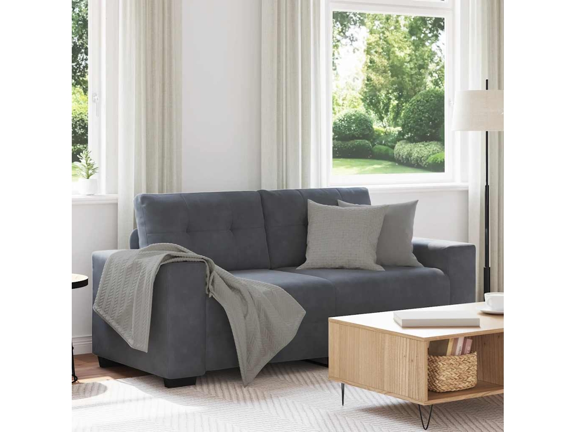 Vidaxl Sofá De Dois Lugares, Cinza Escuro, 180x77x82 Cm, Veludo