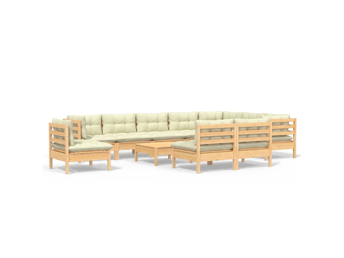 Garden Lounge Set, Garden Lounge Sets Vidaxl Creme Madeira De Pinho (n/a)