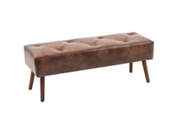 Banco De Cabeceira Para Quarto Com Pés De Madeira E Assento Acolchoado, 114x38x42 Cm, Marrom.