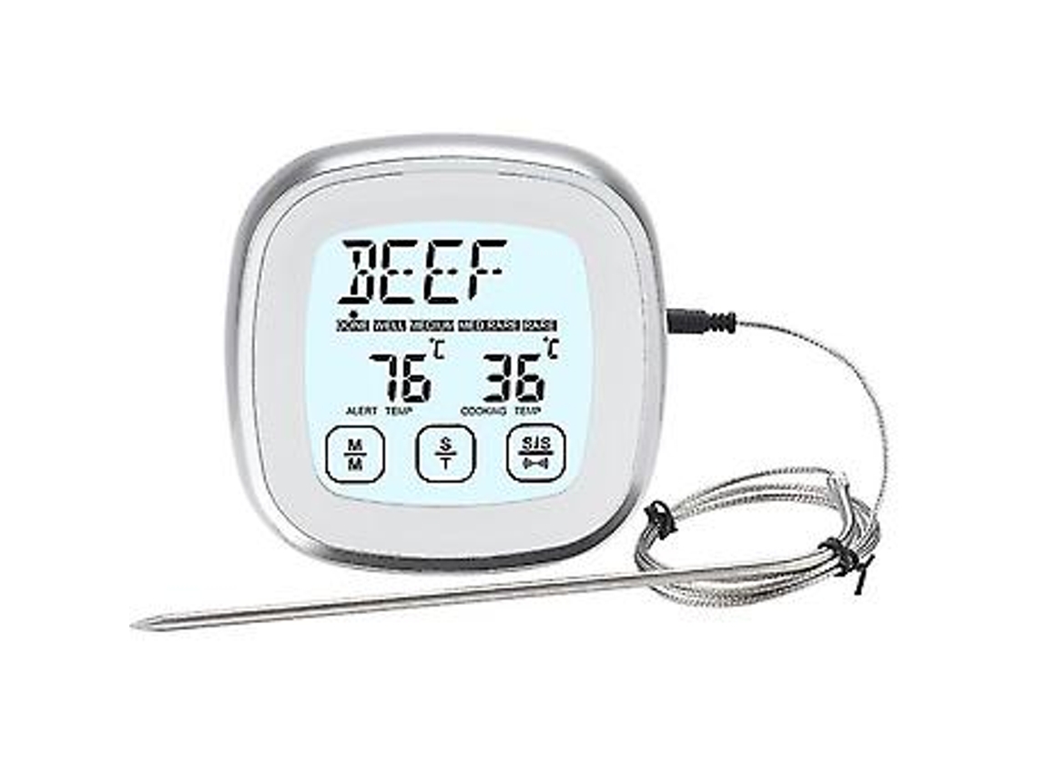 Termômetro Digital Para Carnes, Grelha, Medidor De Temperatura De Cozimento Para Forno E Cozinha Com Fio De Metal Slowmoose