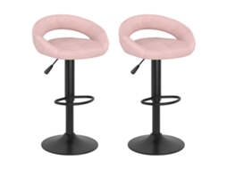 Vidaxl Bancos De Bar 2 Pcs Veludo Rosa