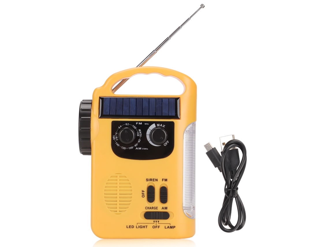 Rádio de Manivela Solar EOOCOO com iluminação LED