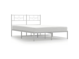 Bed Frame, Bed Frames Vidaxl Branco Aço (140 X 190 Cm)