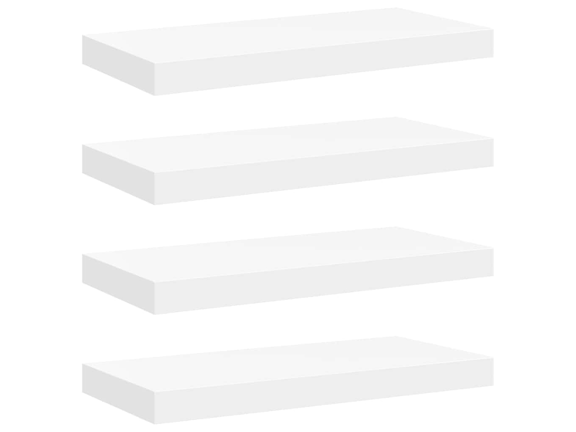 Prateleiras de Parede Suspensas 4 Pcs 50x23x3,8cm Mdf Branco MAISON EXCLUSIVE