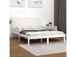 Vidaxl Cama Sem Colchão 200x200 Cm Madeira De Pinho Maciça Branco