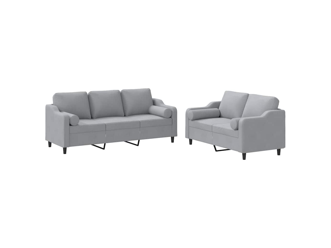 Sofa Set, Sofa Sets Vidaxl Cinzeto Tecido (n/a)