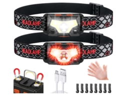 2 Pacotes Farol Led Super Brilhante com Sensor de Movimento,YIZHOOD Lantern-0224 Farol À Prova D'Água de 1500 Lúmens Preto YIZHOOD