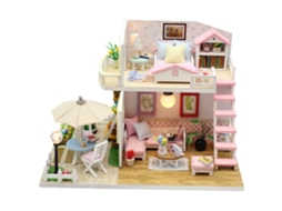 Casa De Bonecas De Madeira Miniatura Diy 3d Artesanal Para Crianças Presente De Aniversário