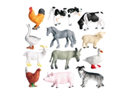 MEOIRUERY Conjunto De 12 Figuras De Animais De Fazenda Porco, Cachorro, Vaca, Ovelha, Cavalo, Pato, Galinha