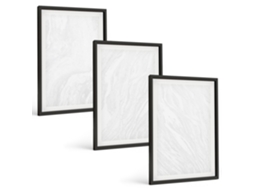 Quadros Decorativos Para Parede Estrutura De Mármore Elegante Moldura Preta Quadros Para A Sala De Estar Espelharte (3 Piezas De 40x60 Cm)