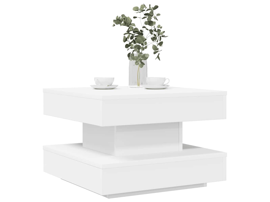 Vidaxl Mesa De Centro Rotativa A 360 Graus 50x50x34,5 Cm Branco